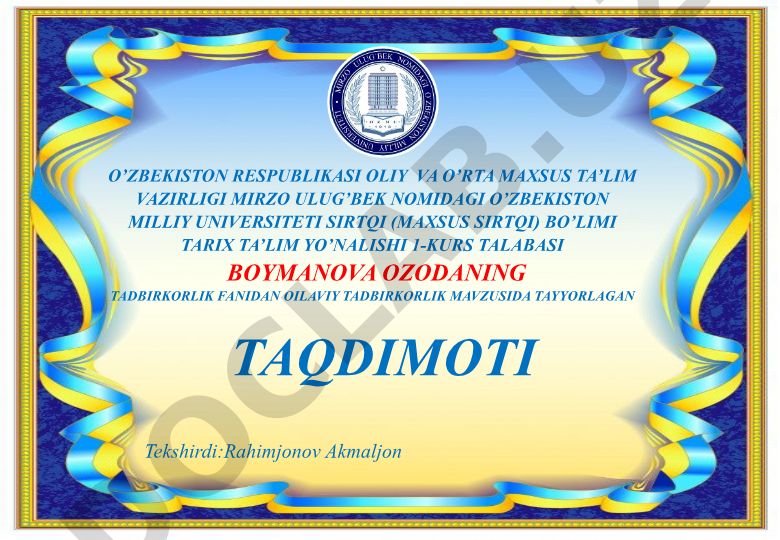 Oilaviy tadbirkorlik