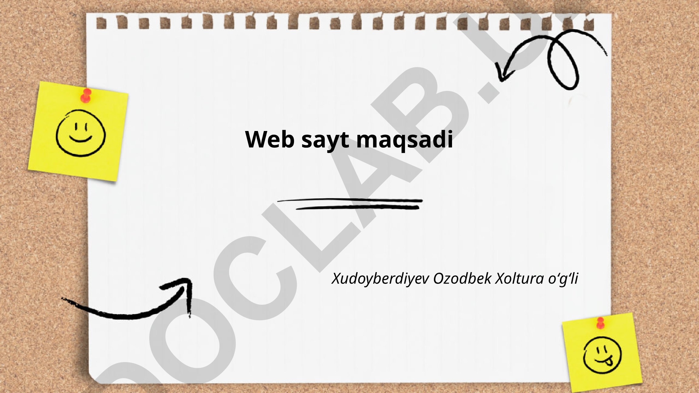 Web sayt maqsadlarini aniqlash va turlari