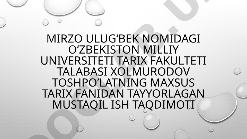 O'zbekiston mustaqillik davrida metrologiyaning rivojlanishi