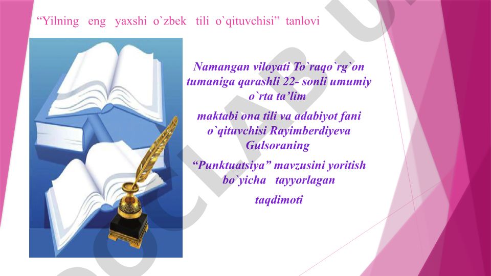 Punktuatsiya mavzusini yoritish