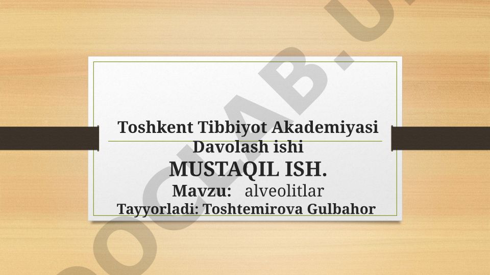 Alveolitlar: kasallik ta'rifi, sabablari va diagnostikasi