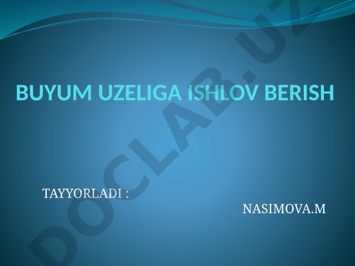 Kiyim tikishda buyum uzeliga ishlov berish