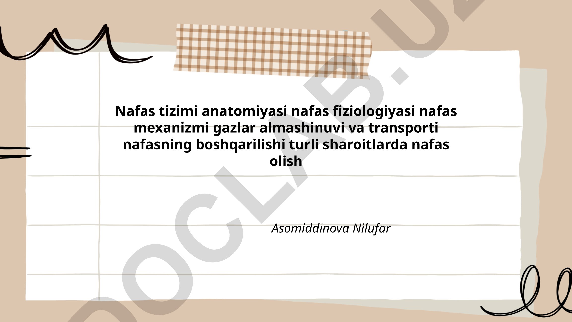 Nafas tizimi anatomiyasi va fiziologiyasi