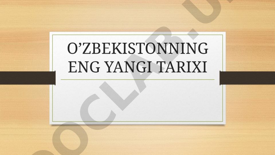 O'zbekistonning tashqi siyosati va xalqaro maydondagi o'rni