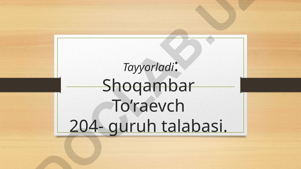 Tabiatni muhofaza qilish va ekologiya