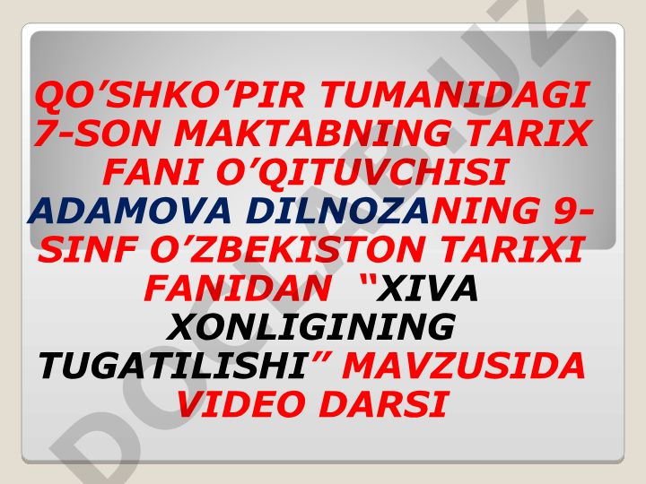 Xiva xonligining tugatilishi