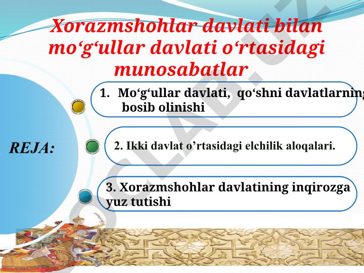 Xorazmshohlar davlati bilan mo'g'ullar davlati o'rtasidagi munosabatlar