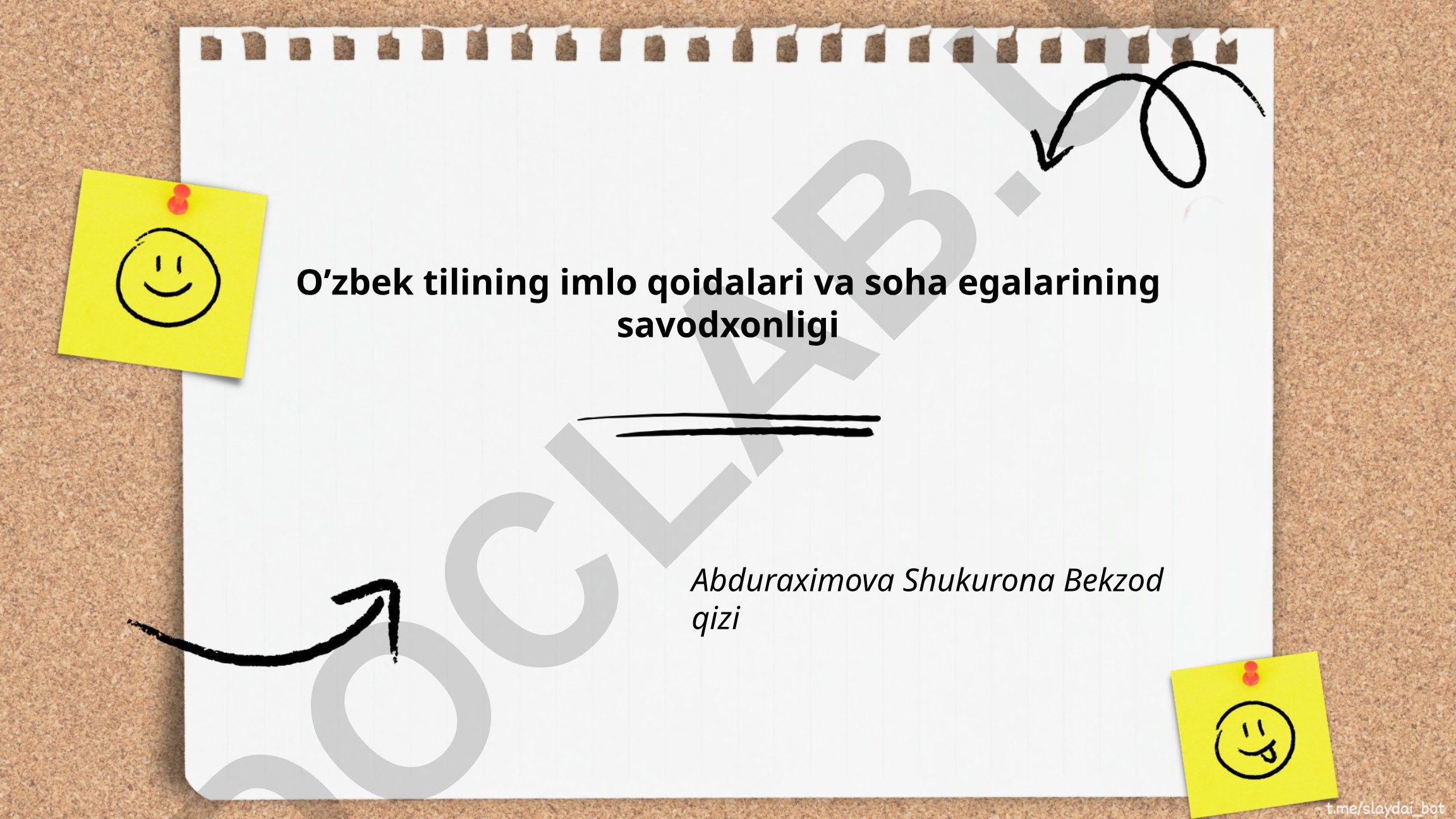 O'zbek tilining imlo qoidalari va soha egalarining savodxonligi