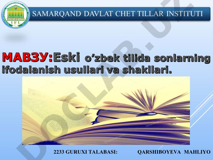 Numerativ so'zlar va tartib sonlar XV—XIX asr yozma manbalari tilida