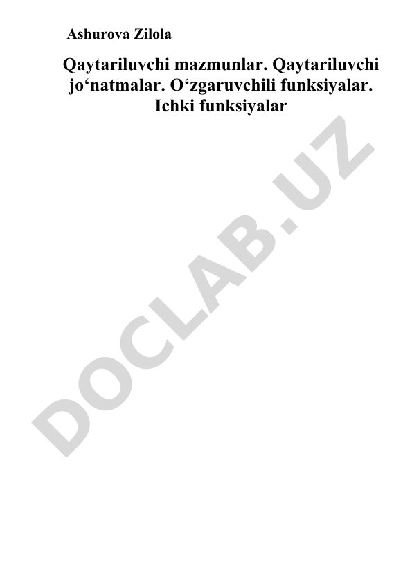 Bir va ko'p o'zgaruvchili funksiyalar haqida tushuncha