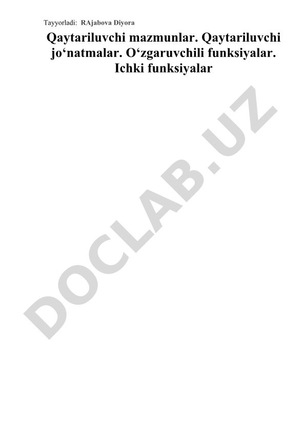 Bir va ko'p o'zgaruvchili funksiyalar haqida tushuncha