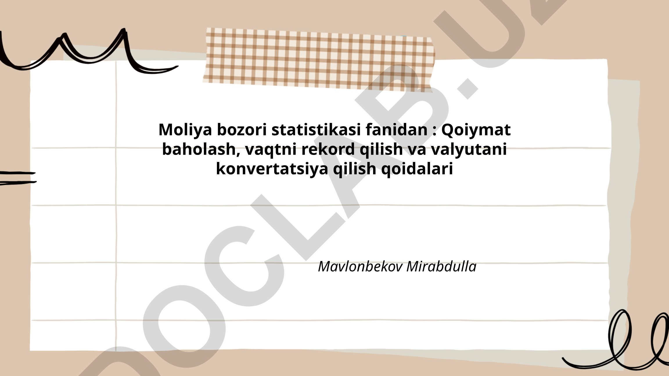 Qimmatli qog'ozlarni baholash usullari va moliyaviy instrumentlarni adolatli qiymatga baholash