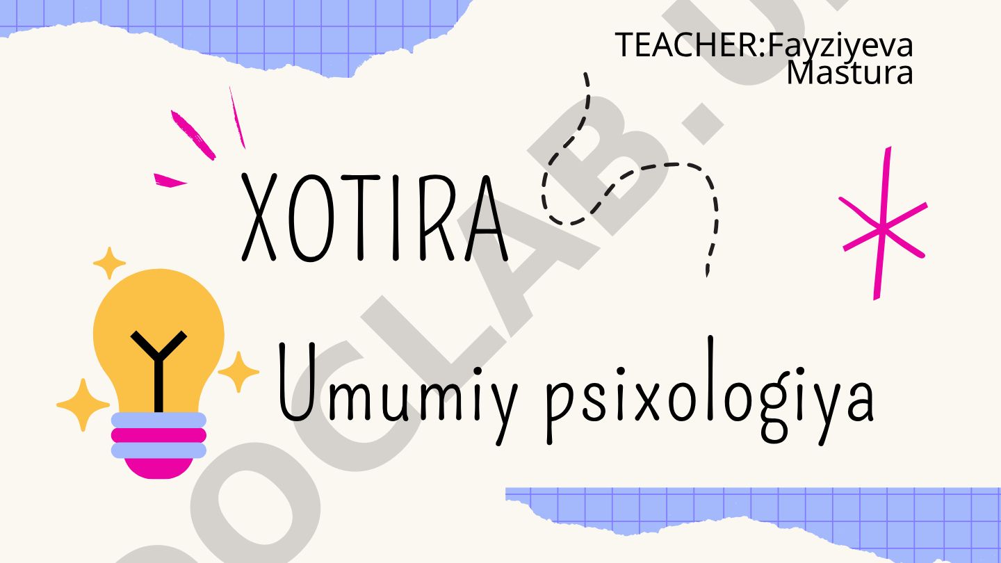 Xotira: tushunchasi, jarayonlari va yaxshilash usullari