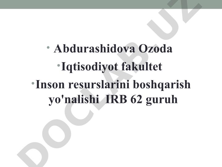 Inson resurslarini boshqarish yo'nalishi