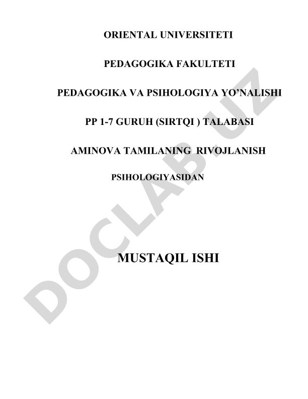 Z.Freydning klassik psixoanalizida psixik rivojlanish va hozirgi zamon psixoanalitikasi