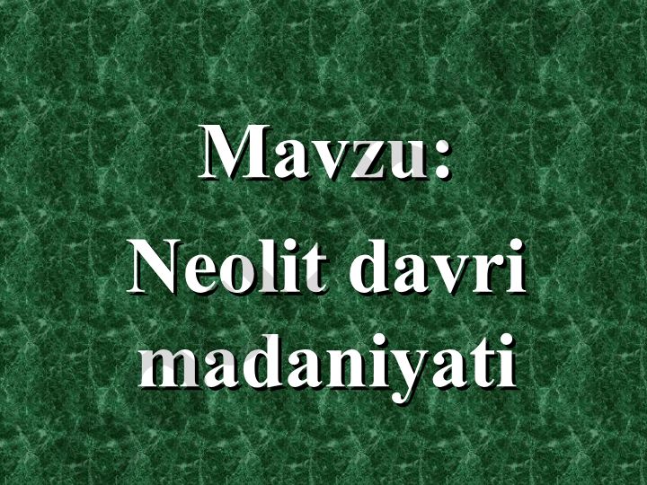 Neolit davri madaniyati