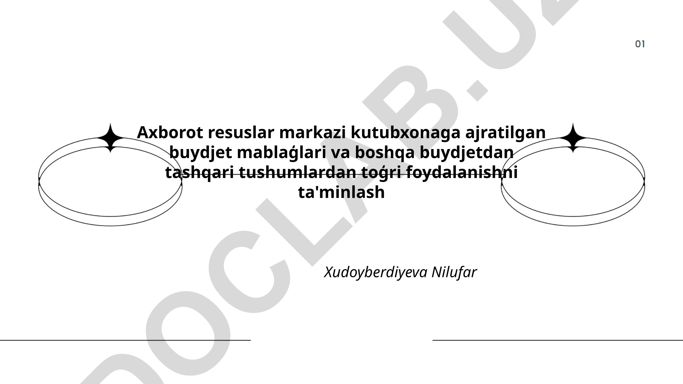 Axborot resurslari markazi byudjet mablag'laridan to'g'ri foydalanish