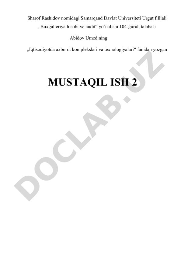 Axborot xavfsizligi va uni himoyalash