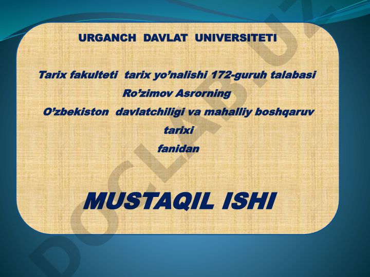 Chig'atoy ulusi davrida mahalliy boshqaruv tartiblari