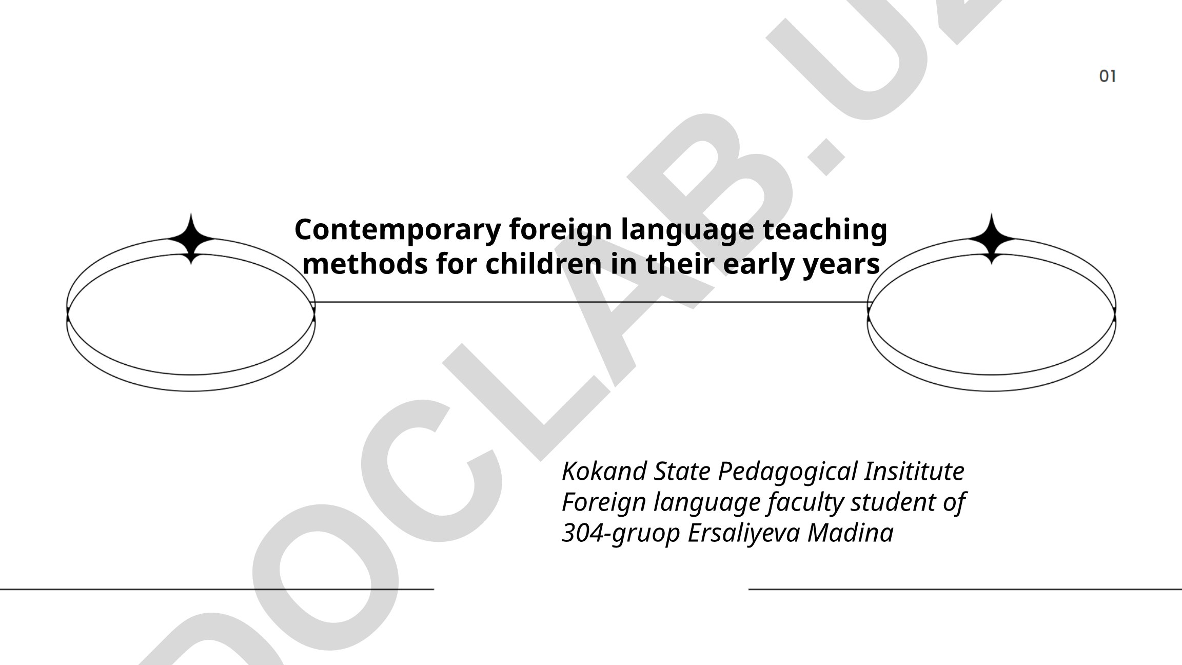 Contemporary foreign language teaching methods for children in their early years