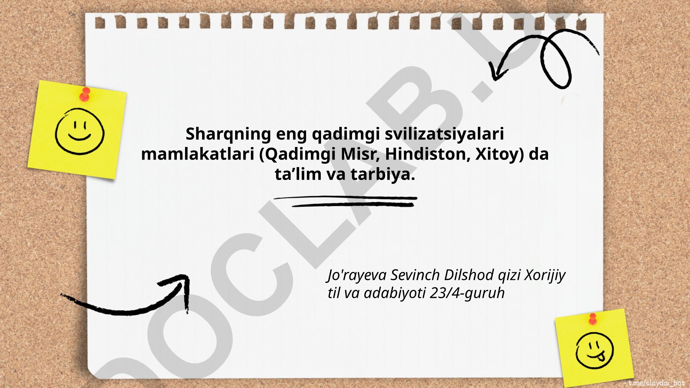 Sharqning eng qadimgi sivilizatsiyalarida ta'lim va tarbiya
