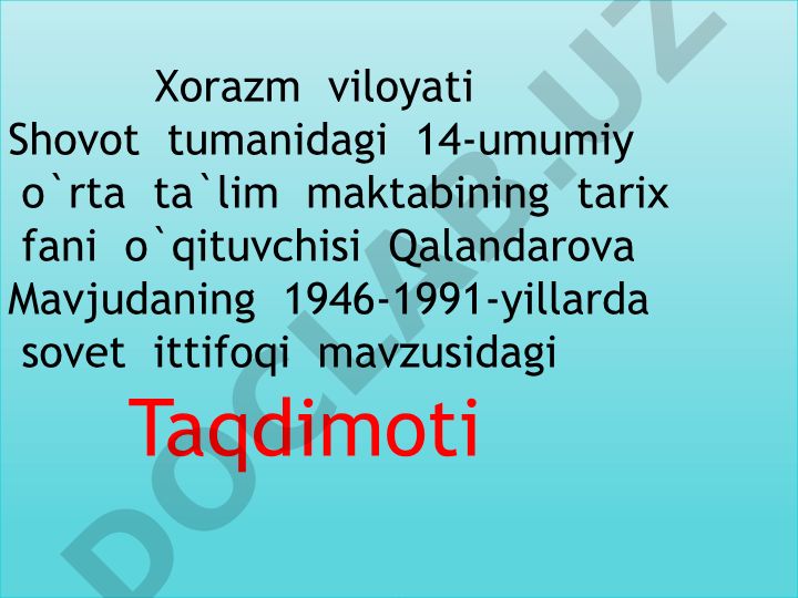 1946-1991 yillarda Sovet ittifoqi