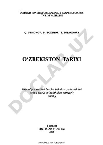 O'zbekiston tarixi darsligi
