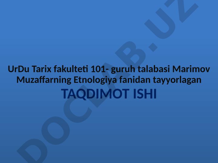 Osiyo xalqlari etnologiyasi