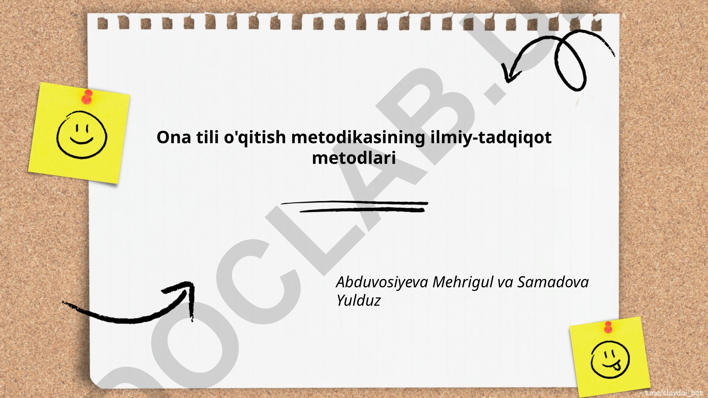 Ona tili o'qitish metodikasining ilmiy-tadqiqot metodlari