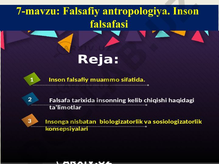 Falsafiy antropologiya. Inson falsafasi