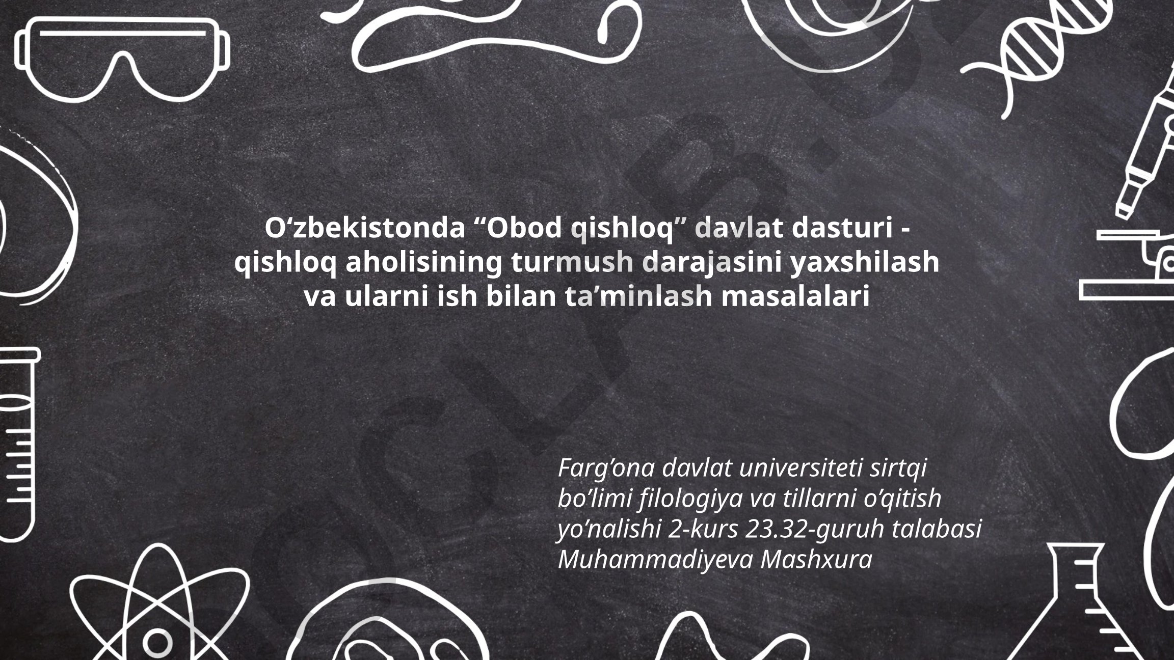 O'zbekistonda "Obod qishloq" davlat dasturi