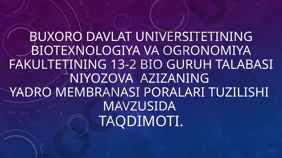 Yadro membranasi poralari tuzilishi