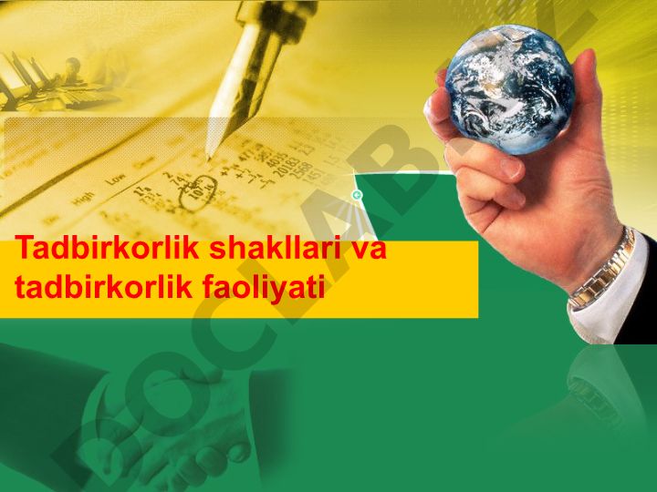 Tadbirkorlik shakllari va tadbirkorlik faoliyati