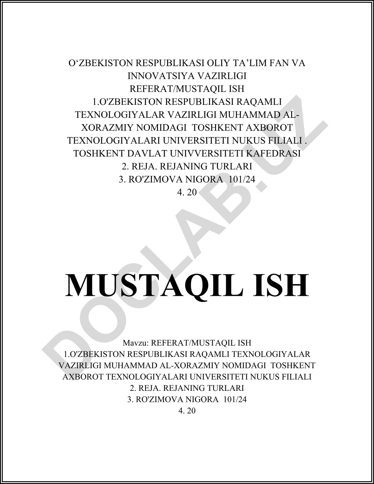 O'zbekiston Respublikasi raqamli texnologiyalarining rivojlanishi