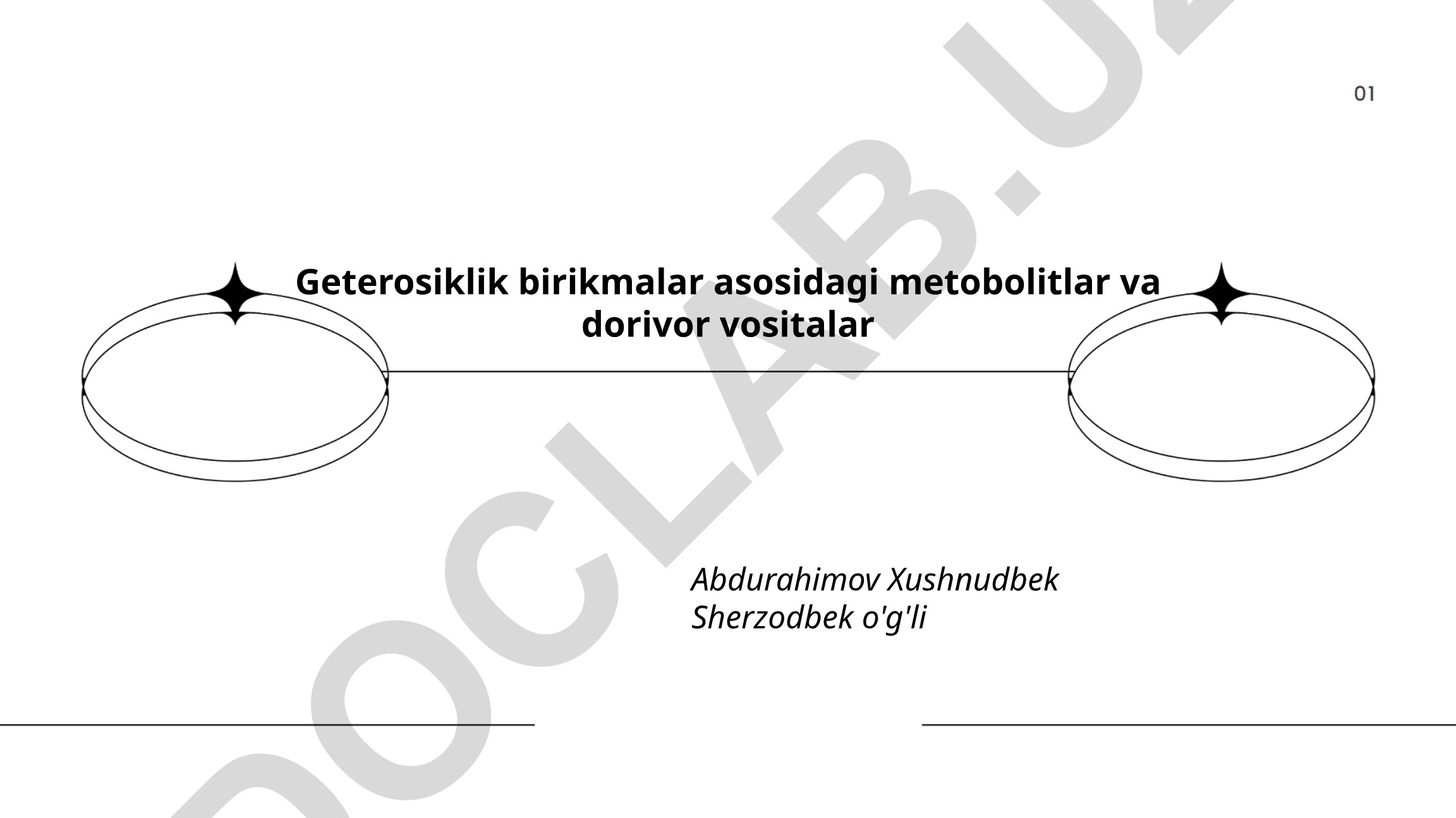 Geterosiklik birikmalar asosidagi metabolitlar va dorivor vositalar