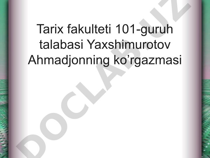 O'zbek urf-odatlari va milliy bayramlari