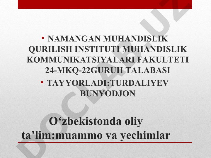 Oʻzbekistonda oliy taʼlim: muammo va yechimlar