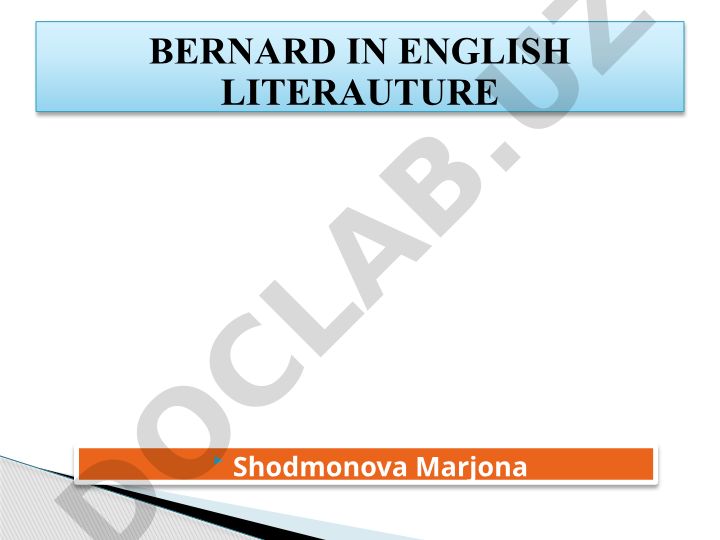 Bernard in English Literature