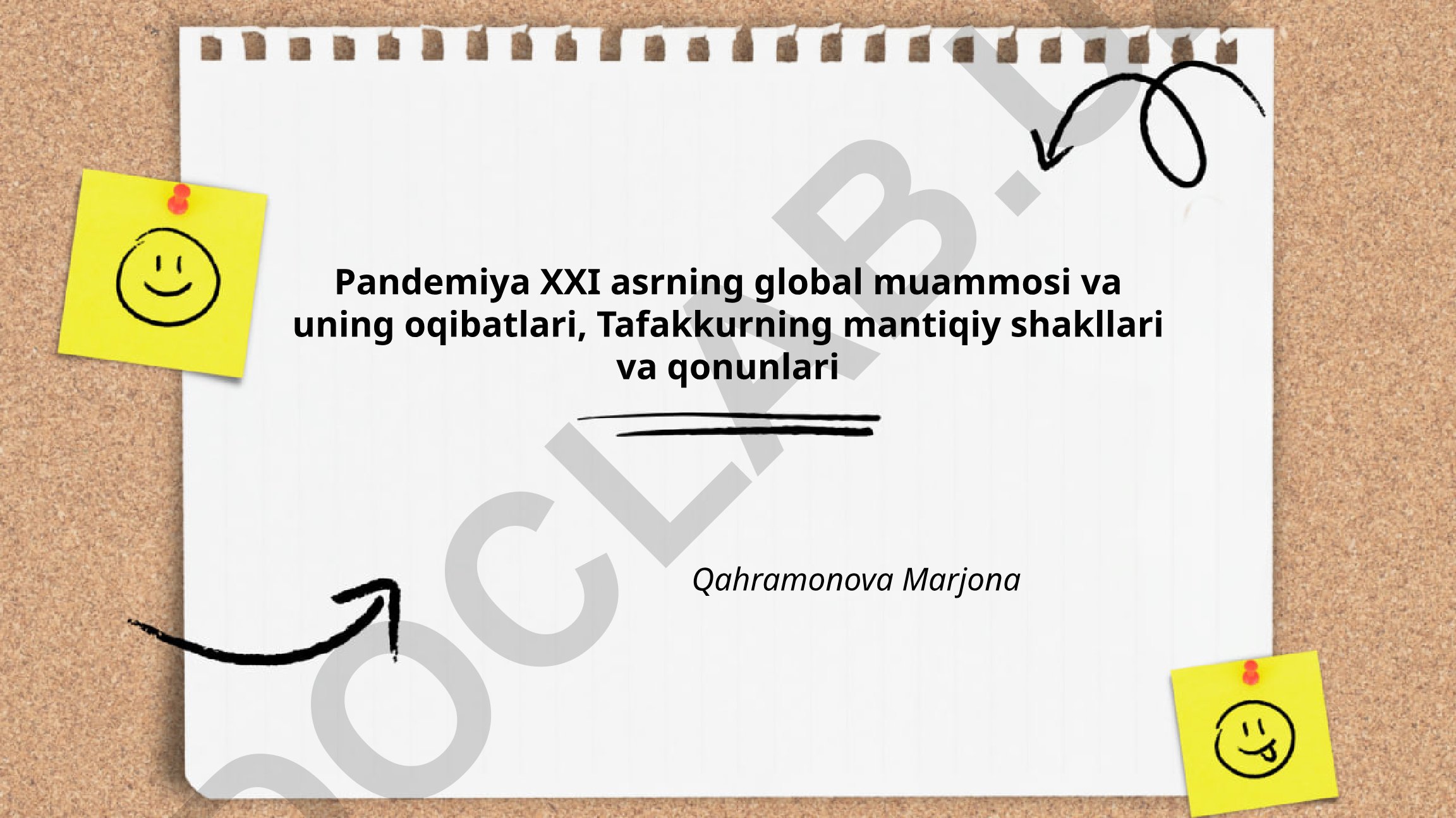 Pandemiya XXI asrning global muammosi va uning oqibatlari