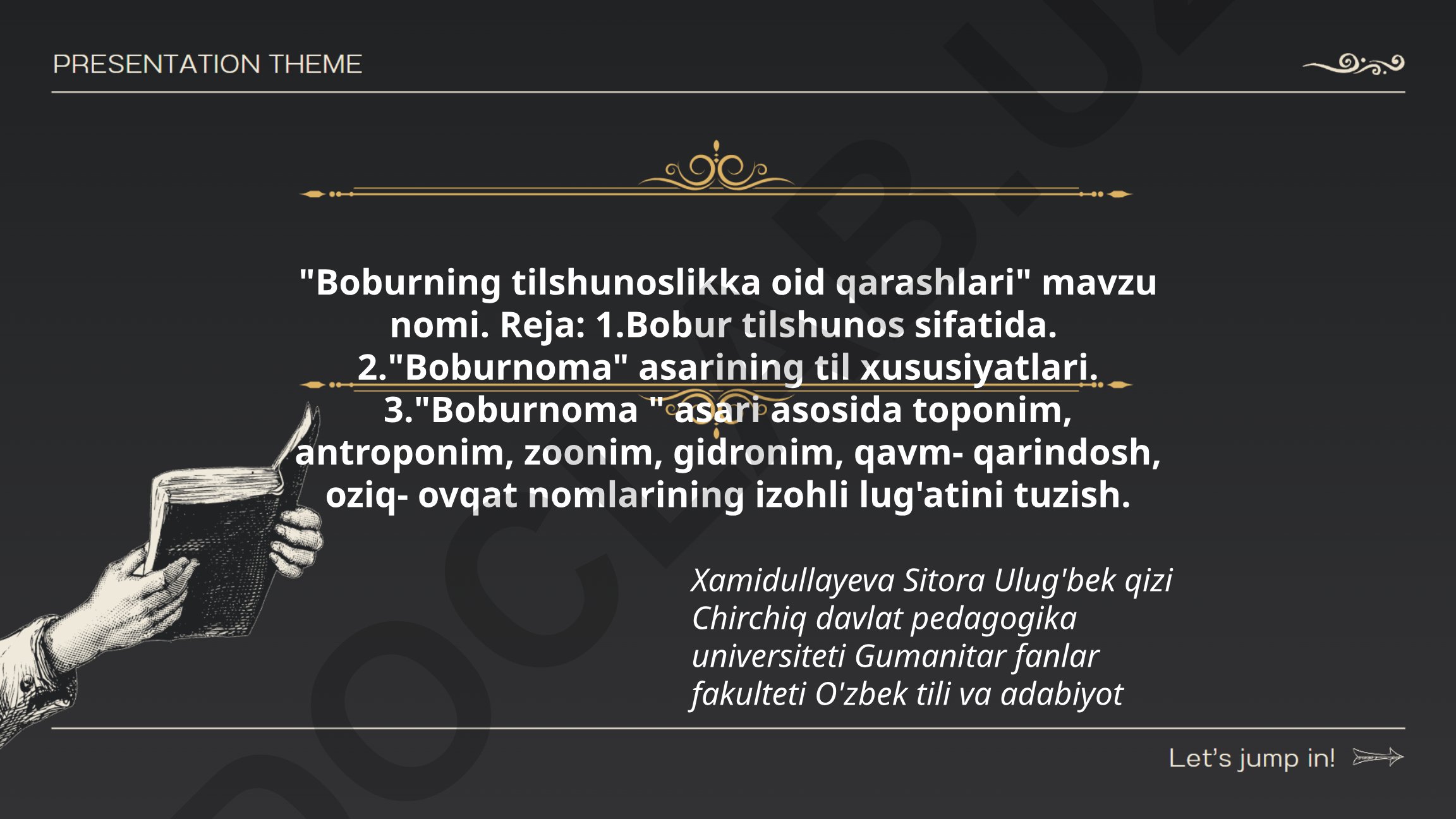 Boburning tilshunoslikka oid qarashlari