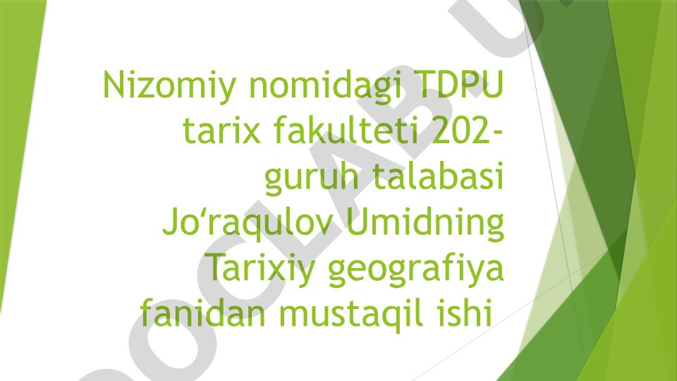 Beruniyning tarixiy geografiya faniga qoʻshgan hissasi
