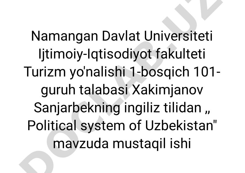 Political system of Uzbekistan