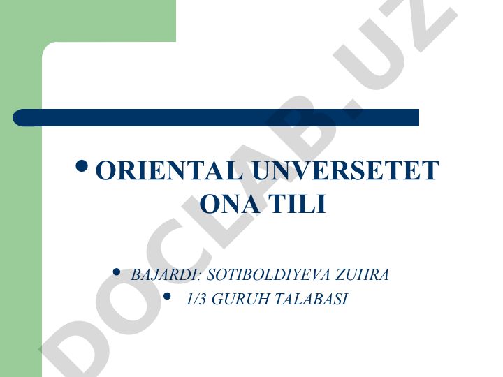 Fe’l - so’z turkumi