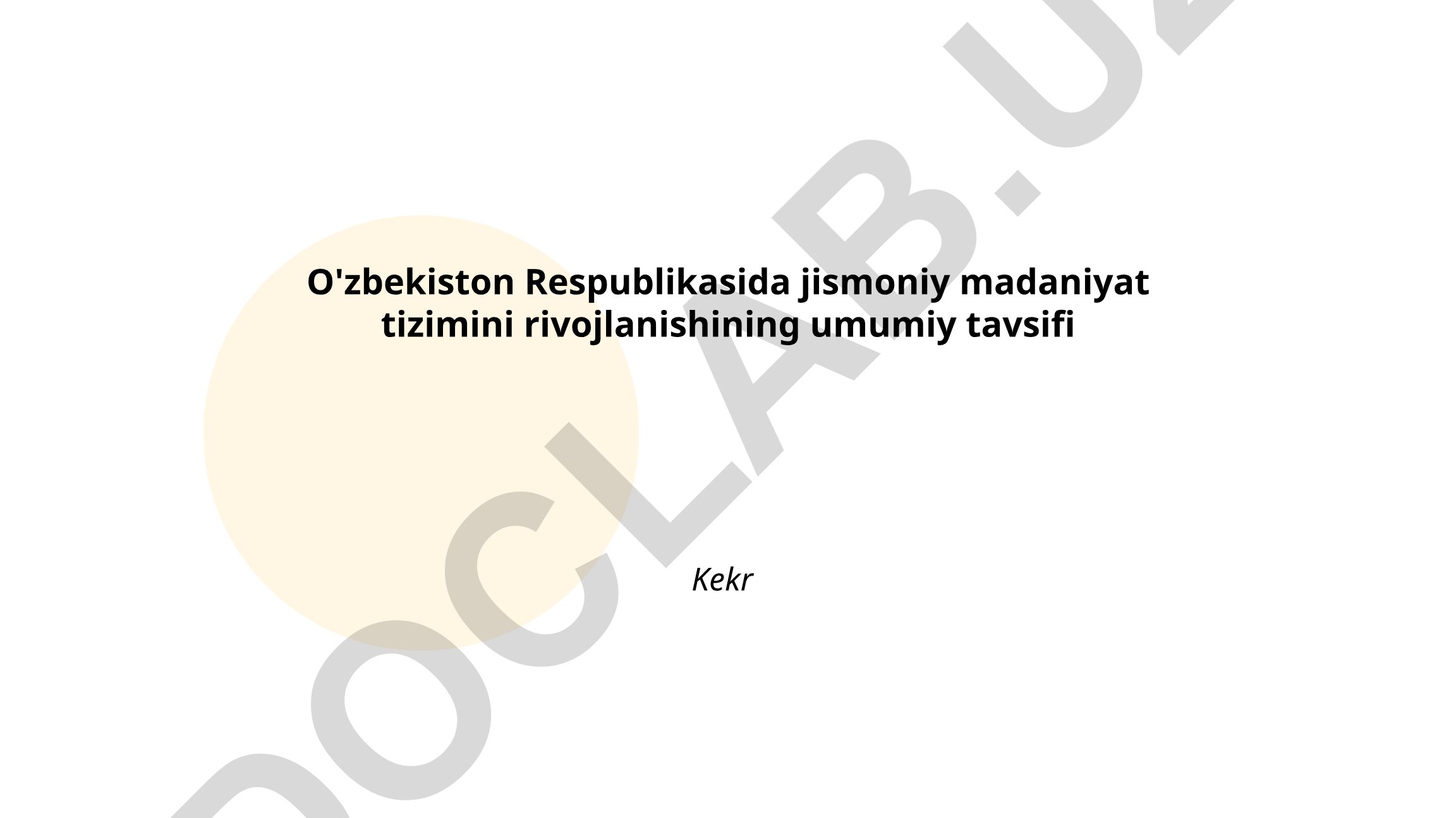 O'zbekistonda jismoniy madaniyat tizimining rivojlanishi