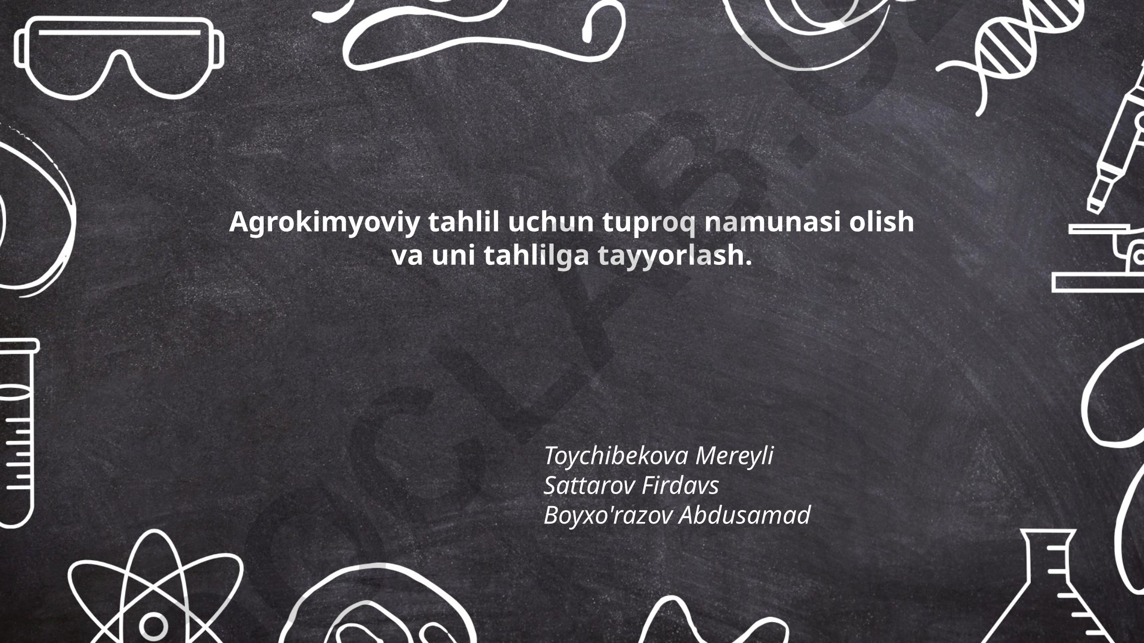 Agrokimyoviy tahlil uchun tuproq namunasi olish va tayyorlash