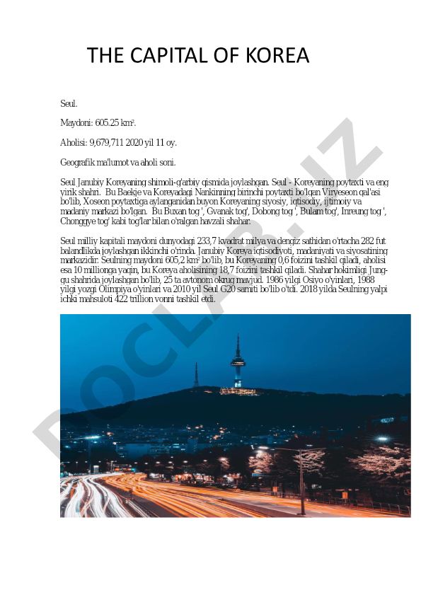 Seul - Janubiy Koreya poytaxti