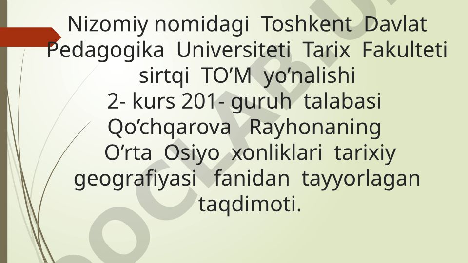 Buxoro xonligi tarixiy geografiyasi
