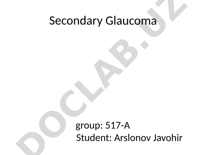 Secondary Glaucoma: Causes, Types, and Mechanisms