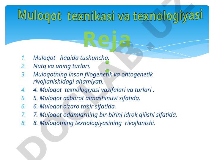Muloqot texnikasi va texnologiyasi