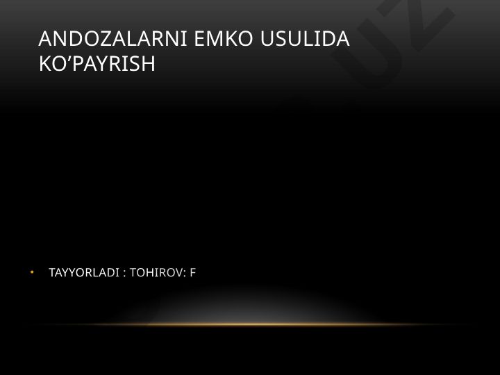 Andazalarni ko'paytirish usullari va texnik vositalar